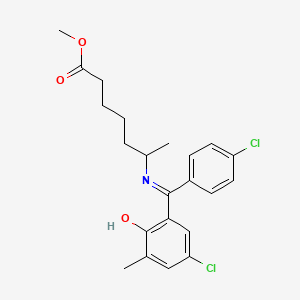 Methyl 6-(((5-chloro-2-hydroxy-3-methylphenyl)(4-chlorophenyl)methylene)amino)heptanoate