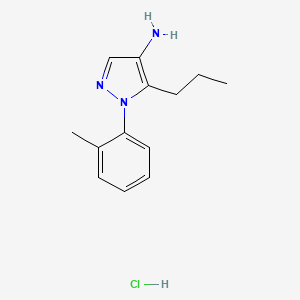 molecular formula C13H18ClN3 B1433579 1-(2-methylphenyl)-5-propyl-1H-pyrazol-4-amine hydrochloride CAS No. 1798721-58-0