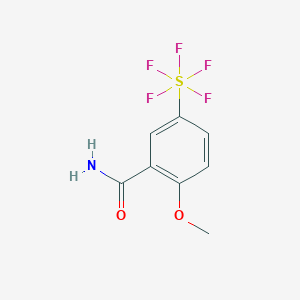 molecular formula C8H8F5NO2S B1433585 2-Methoxy-5-(pentafluorosulfur)benzamide CAS No. 1706430-65-0