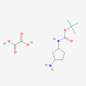 molecular formula C12H22N2O6 B1433592 tert-Butyl (3-aminocyclopentyl)carbamate oxalate CAS No. 1803597-18-3