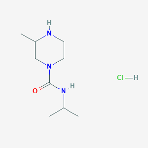 molecular formula C9H20ClN3O B1433595 3-methyl-N-(propan-2-yl)piperazine-1-carboxamide hydrochloride CAS No. 1803583-31-4
