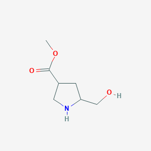 molecular formula C7H13NO3 B143361 甲基5-(羟甲基)吡咯烷-3-羧酸酯 CAS No. 125629-87-0