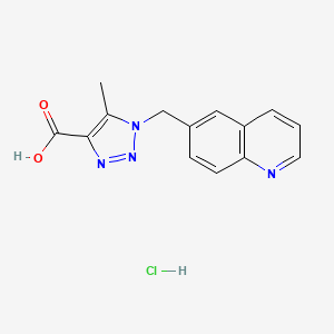molecular formula C14H13ClN4O2 B1433611 5-methyl-1-(quinolin-6-ylmethyl)-1H-1,2,3-triazole-4-carboxylic acid hydrochloride CAS No. 1803593-65-8