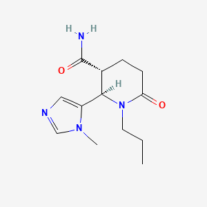 molecular formula C13H20N4O2 B1433612 (2R,3R)-2-(1-methyl-1H-imidazol-5-yl)-6-oxo-1-propylpiperidine-3-carboxamide CAS No. 1808315-15-2
