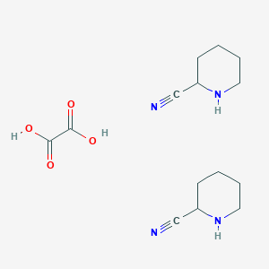 molecular formula C14H22N4O4 B1433617 Piperidine-2-carbonitrile hemioxalate CAS No. 1523571-93-8