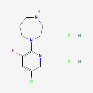 molecular formula C10H15Cl3FN3 B1433621 1-(5-Chloro-3-fluoropyridin-2-yl)-1,4-diazepane dihydrochloride CAS No. 1798728-62-7