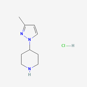 molecular formula C9H16ClN3 B1433622 4-(3-甲基-1H-吡唑-1-基)哌啶盐酸盐 CAS No. 1138820-36-6