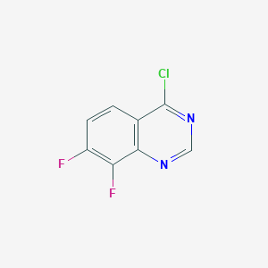 molecular formula C8H3ClF2N2 B1433627 4-氯-7,8-二氟喹唑啉 CAS No. 1565726-62-6