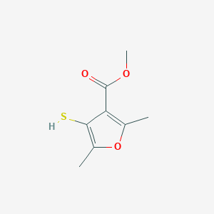 molecular formula C8H10O3S B1433637 Methyl 2,5-dimethyl-4-sulfanylfuran-3-carboxylate CAS No. 1565345-93-8