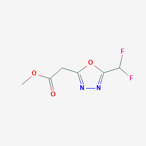 molecular formula C6H6F2N2O3 B1433638 Methyl 2-[5-(difluoromethyl)-1,3,4-oxadiazol-2-yl]acetate CAS No. 1798713-42-4