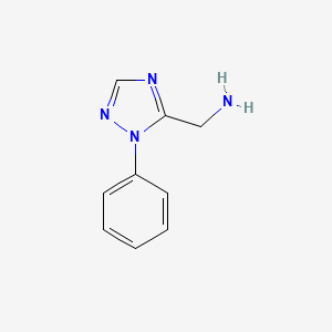 molecular formula C9H10N4 B1433649 (1-phenyl-1H-1,2,4-triazol-5-yl)methanamine CAS No. 1698714-42-9