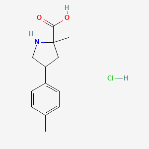 molecular formula C13H18ClNO2 B1433650 2-Methyl-4-(4-methylphenyl)pyrrolidine-2-carboxylic acid hydrochloride CAS No. 1798775-41-3