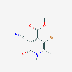 molecular formula C9H7BrN2O3 B1433652 Methyl 5-bromo-3-cyano-6-methyl-2-oxo-1,2-dihydropyridine-4-carboxylate CAS No. 1630763-53-9