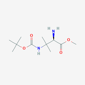 molecular formula C11H22N2O4 B1433664 (R)-Methyl 2-amino-3-(tert-butoxycarbonylamino)-3-methylbutanoate CAS No. 1093198-33-4