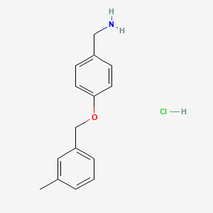 molecular formula C15H18ClNO B1433669 {4-[(3-Methylphenyl)methoxy]phenyl}methanamine hydrochloride CAS No. 1803606-23-6