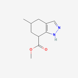 molecular formula C10H14N2O2 B1433671 methyl 5-methyl-4,5,6,7-tetrahydro-1H-indazole-7-carboxylate CAS No. 1803587-95-2