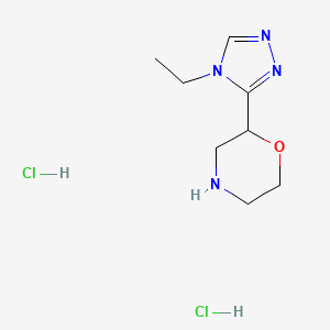 molecular formula C8H16Cl2N4O B1433679 2-(4-乙基-4H-1,2,4-三唑-3-基)吗啉二盐酸盐 CAS No. 1803587-59-8