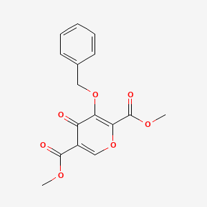 molecular formula C16H14O7 B1433695 3-(苄氧基)-4-氧代-4H-吡喃-2,5-二甲酸二甲酯 CAS No. 1246616-66-9