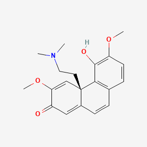 molecular formula C20H23NO4 B14336958 (4aS)-4a-(2-Dimethylaminoethyl)-5-hydroxy-3,6-dimethoxyphenanthren-2-one CAS No. 100009-92-5