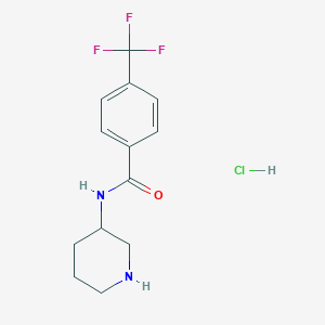 molecular formula C13H16ClF3N2O B1433697 N-(哌啶-3-基)-4-(三氟甲基)苯甲酰胺盐酸盐 CAS No. 1582662-56-3