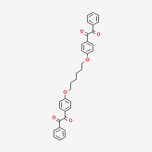 molecular formula C34H30O6 B14337085 1,1'-[Hexane-1,6-diylbis(oxy-4,1-phenylene)]bis(phenylethane-1,2-dione) CAS No. 101992-41-0