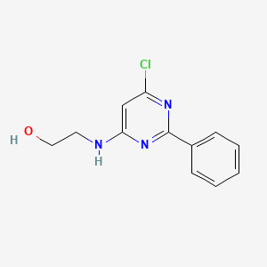 molecular formula C12H12ClN3O B1433716 2-[(6-氯-2-苯基嘧啶-4-基)氨基]乙醇 CAS No. 1707681-73-9