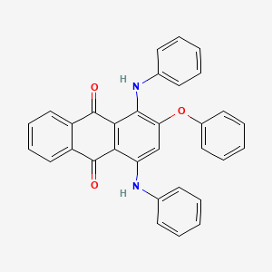 molecular formula C32H22N2O3 B14337160 1,4-Dianilino-2-phenoxyanthracene-9,10-dione CAS No. 105281-89-8