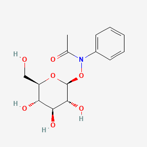 molecular formula C14H19NO7 B14337196 beta-D-Glucopyranose, 1-((acetylphenylamino)oxy)-1-deoxy- CAS No. 98911-22-9