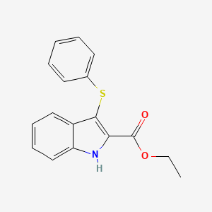 1H-Indole-2-carboxylic acid, 3-(phenylthio)-, ethyl ester