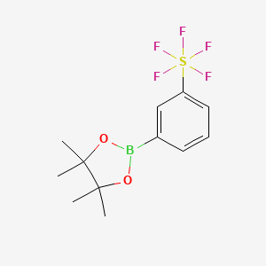 molecular formula C12H16BF5O2S B1433730 3-([五氟硫代)苯硼酸，硼酸二甲酯 CAS No. 1286278-35-0