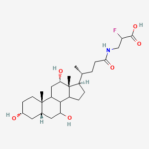 2-fluoro-3-[[(4R)-4-[(3R,5S,10S,12S,13R,17R)-3,7,12-trihydroxy-10,13-dimethyl-2,3,4,5,6,7,8,9,11,12,14,15,16,17-tetradecahydro-1H-cyclopenta[a]phenanthren-17-yl]pentanoyl]amino]propanoic acid