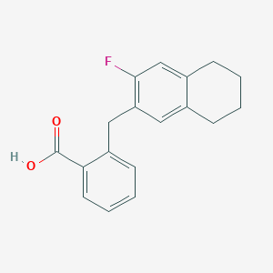 2-[(3-fluoro-5,6,7,8-tetrahydronaphthalen-2-yl)methyl]benzoic Acid