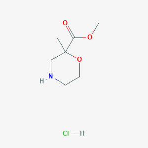 molecular formula C7H14ClNO3 B1433754 Methyl 2-methylmorpholine-2-carboxylate hydrochloride CAS No. 1205750-77-1