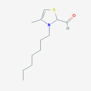 3-Heptyl-4-methyl-2,3-dihydro-1,3-thiazole-2-carbaldehyde