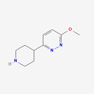 molecular formula C10H15N3O B1433774 3-Methoxy-6-(piperidin-4-yl)pyridazine CAS No. 1027775-71-8