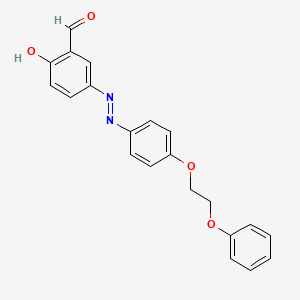 6-Oxo-3-{2-[4-(2-phenoxyethoxy)phenyl]hydrazinylidene}cyclohexa-1,4-diene-1-carbaldehyde