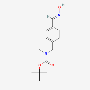 molecular formula C14H20N2O3 B1433785 Carbamic acid, N-[[4-[(hydroxyimino)methyl]phenyl]methyl]-N-methyl-, 1,1-dimethylethyl ester CAS No. 1349198-30-6