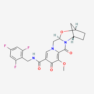 molecular formula C22H20F3N3O5 B1433798 (2R,5S,13aR)-8-methoxy-7,9-dioxo-N-(2,4,6-trifluorobenzyl)-2,3,4,5,7,9,13,13a-octahydro-2,5-methanopyrido[1',2':4,5]pyrazino[2,1-b][1,3]oxazepine-10-carboxamide CAS No. 1616340-94-3