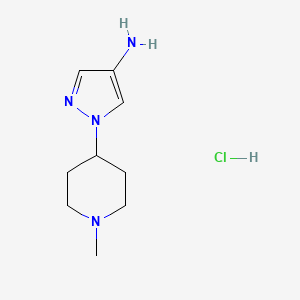 molecular formula C9H17ClN4 B1433806 1-(1-methylpiperidin-4-yl)-1H-pyrazol-4-amine hydrochloride CAS No. 1448694-48-1