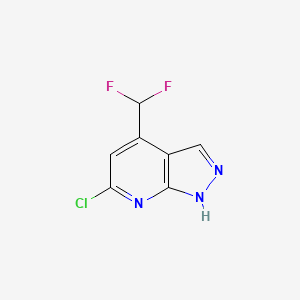 molecular formula C7H4ClF2N3 B1433820 6-chloro-4-(difluoromethyl)-1H-pyrazolo[3,4-b]pyridine CAS No. 1279829-79-6