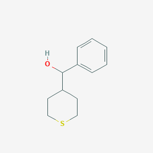 molecular formula C12H16OS B1433830 phenyl(tetrahydro-2H-thiopyran-4-yl)methanol CAS No. 1557244-40-2