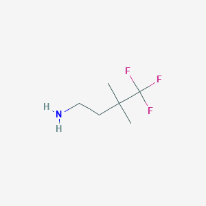 molecular formula C6H12F3N B1433838 4,4,4-Trifluoro-3,3-dimethylbutan-1-amine CAS No. 1454764-09-0