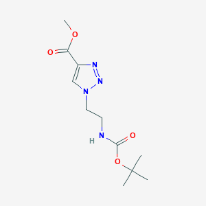 molecular formula C11H18N4O4 B1433843 methyl 1-(2-((tert-butoxycarbonyl)amino)ethyl)-1H-1,2,3-triazole-4-carboxylate CAS No. 1613134-38-5