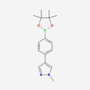 molecular formula C16H21BN2O2 B1433849 1-methyl-4-(4-(4,4,5,5-tetramethyl-1,3,2-dioxaborolan-2-yl)phenyl)-1H-pyrazole CAS No. 1607838-14-1