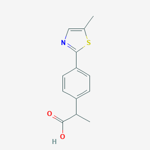 molecular formula C13H13NO2S B143385 alpha-Methyl-4-(5-methyl-2-thiazolyl)benzeneacetic acid CAS No. 132483-43-3