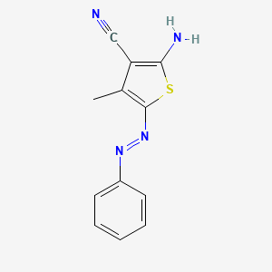 2-Imino-4-methyl-5-(2-phenylhydrazinylidene)-2,5-dihydrothiophene-3-carbonitrile