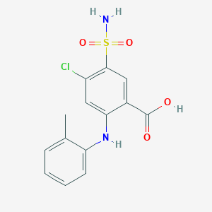 molecular formula C14H13ClN2O4S B14338527 4-Chloro-2-(2-methylanilino)-5-sulfamoylbenzoic acid CAS No. 95454-01-6