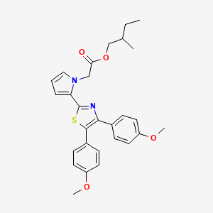 2-Methylbutyl 2-(4,5-bis(4-methoxyphenyl)-2-thiazolyl)-1H-pyrrole-1-acetate