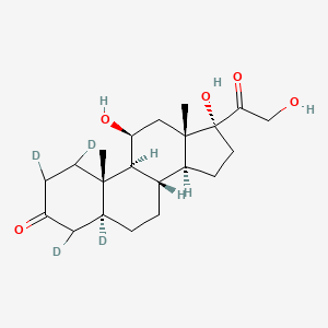 molecular formula C21H32O5 B1433863 (5S,8S,9S,10S,11S,13S,14S,17R)-1,2,4,5-Tetradeuterio-11,17-dihydroxy-17-(2-hydroxyacetyl)-10,13-dimethyl-1,2,4,6,7,8,9,11,12,14,15,16-dodecahydrocyclopenta[a]phenanthren-3-one CAS No. 252976-11-7