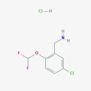 molecular formula C8H9Cl2F2NO B1433865 5-Chloro-2-(difluoromethoxy)benzyl amine HCl CAS No. 1515924-94-3